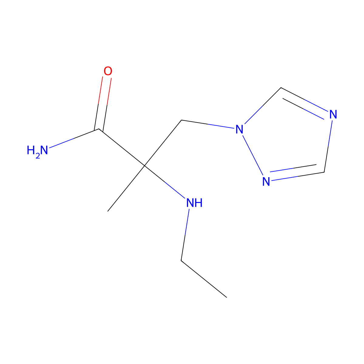 2-(Ethylamino)-2-methyl-3-(1h-1,2,4-triazol-1-yl)propanamide molecular structure, CAS 1248358-96-4