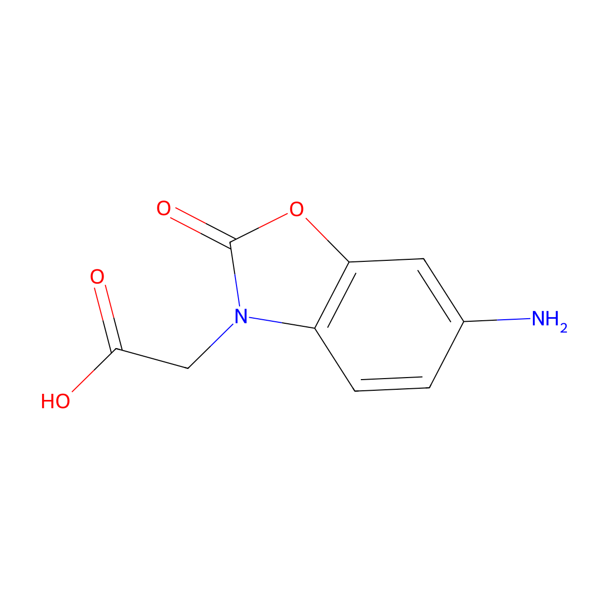 2-(6-Amino-2-oxobenzo[d]oxazol-3(2h)-yl)acetic acid molecular structure, CAS 1248358-98-6