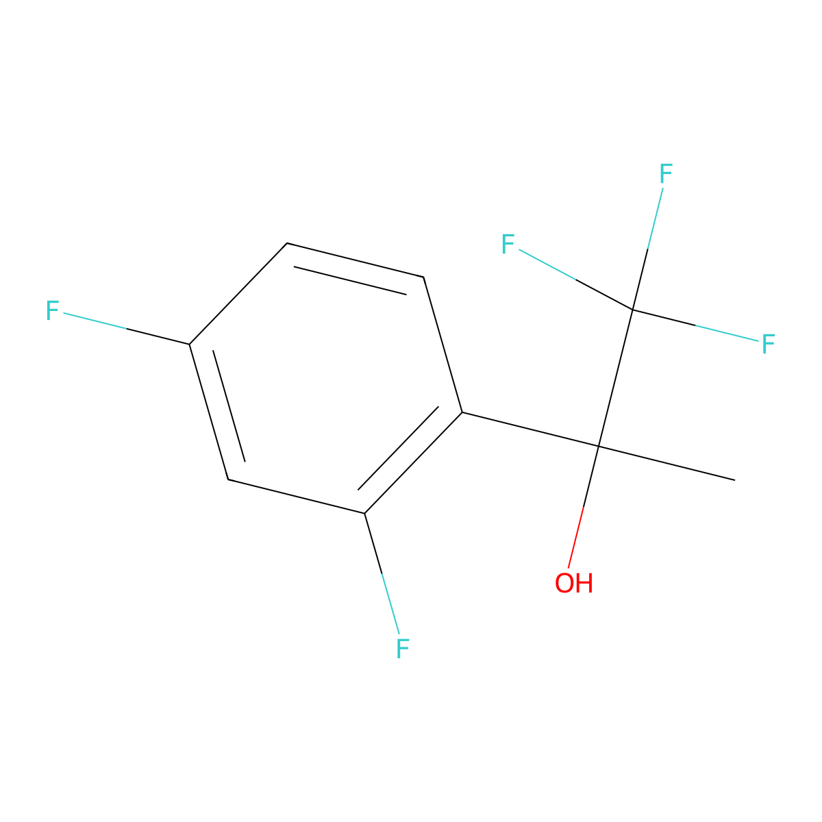 2-(2,4-Difluorophenyl)-1,1,1-trifluoropropan-2-ol molecular structure, CAS 1248360-64-6