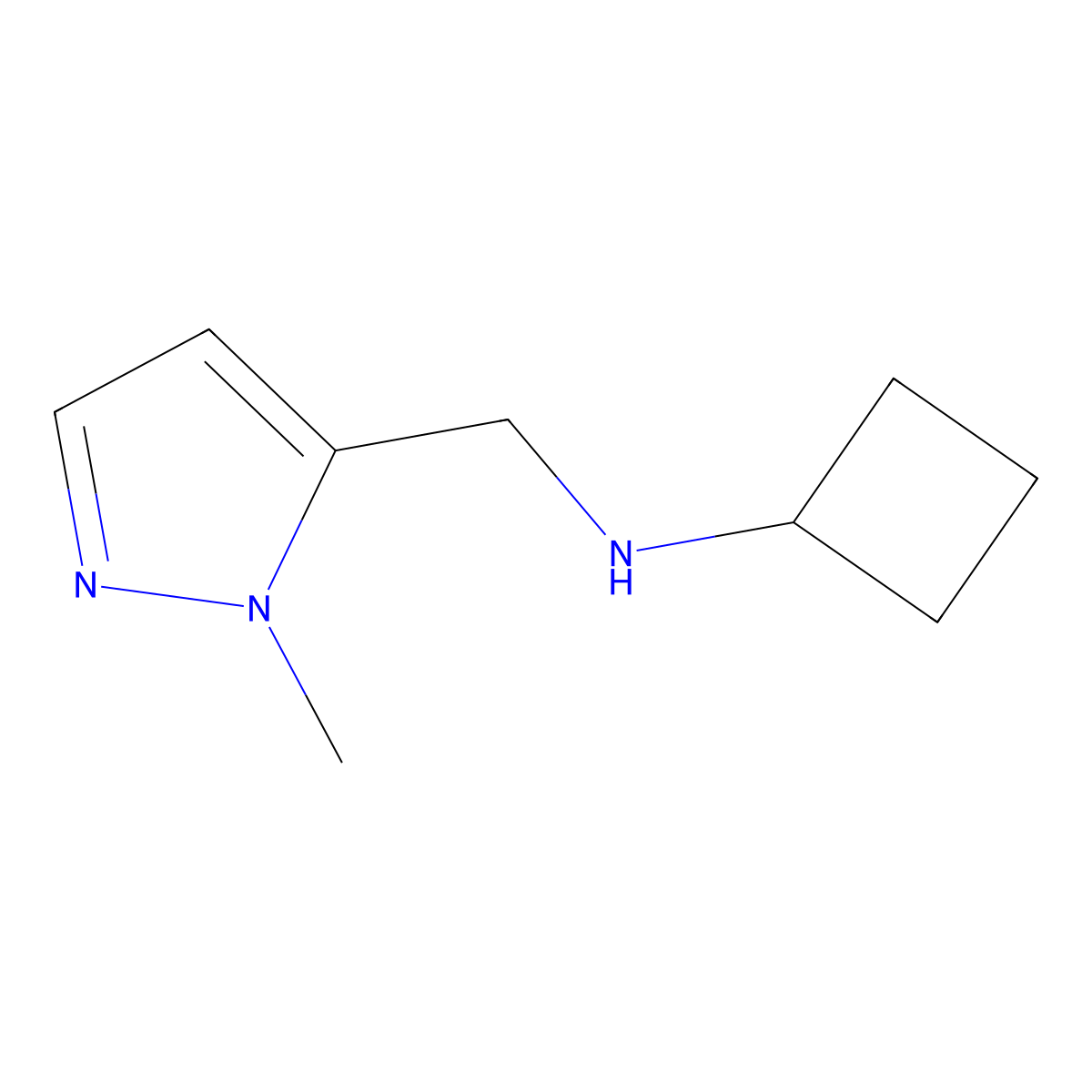 N-[(1-methyl-1H-pyrazol-5-yl)methyl]cyclobutanamine molecular structure, CAS 1248362-75-5