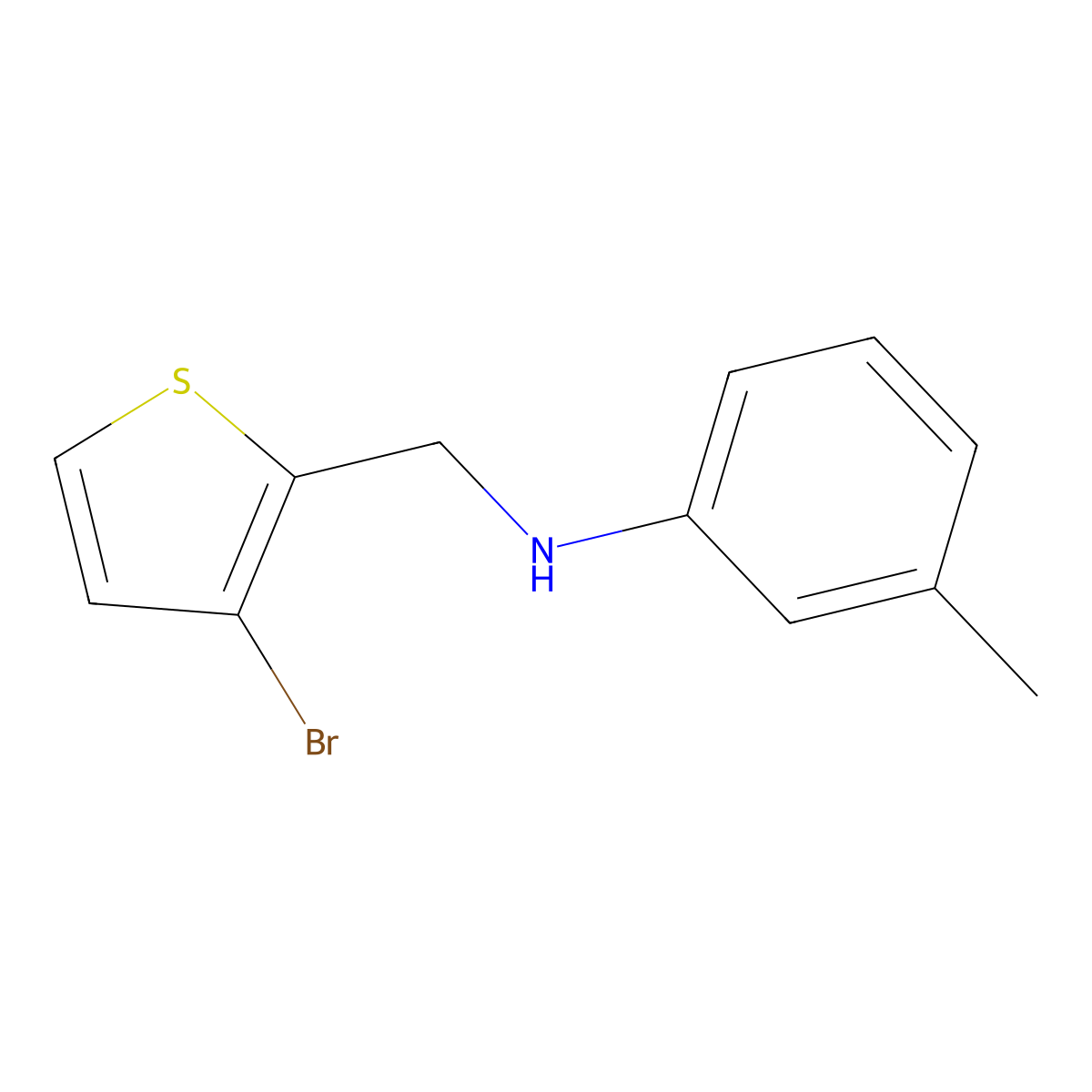 N-[(3-bromothiophen-2-yl)methyl]-3-methylaniline molecular structure, CAS 1248364-56-8