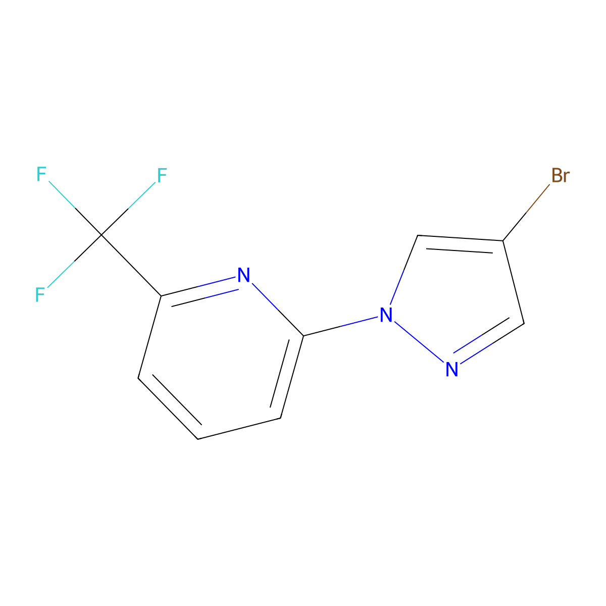 2-(4-bromo-1H-pyrazol-1-yl)-6-(trifluoromethyl)pyridine molecular structure, CAS 1248365-27-6