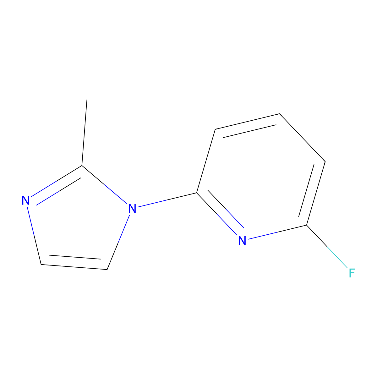 2-fluoro-6-(2-methyl-1H-imidazol-1-yl)pyridine molecular structure, CAS 1248365-88-9
