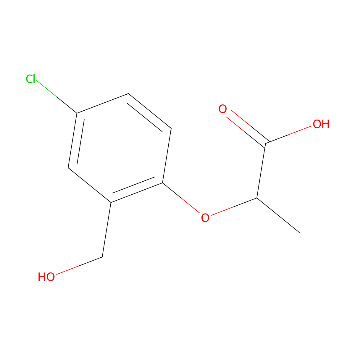 2-[4-Chloro-2-(hydroxymethyl)phenoxy]propanoic acid molecular structure, CAS 1248367-20-5