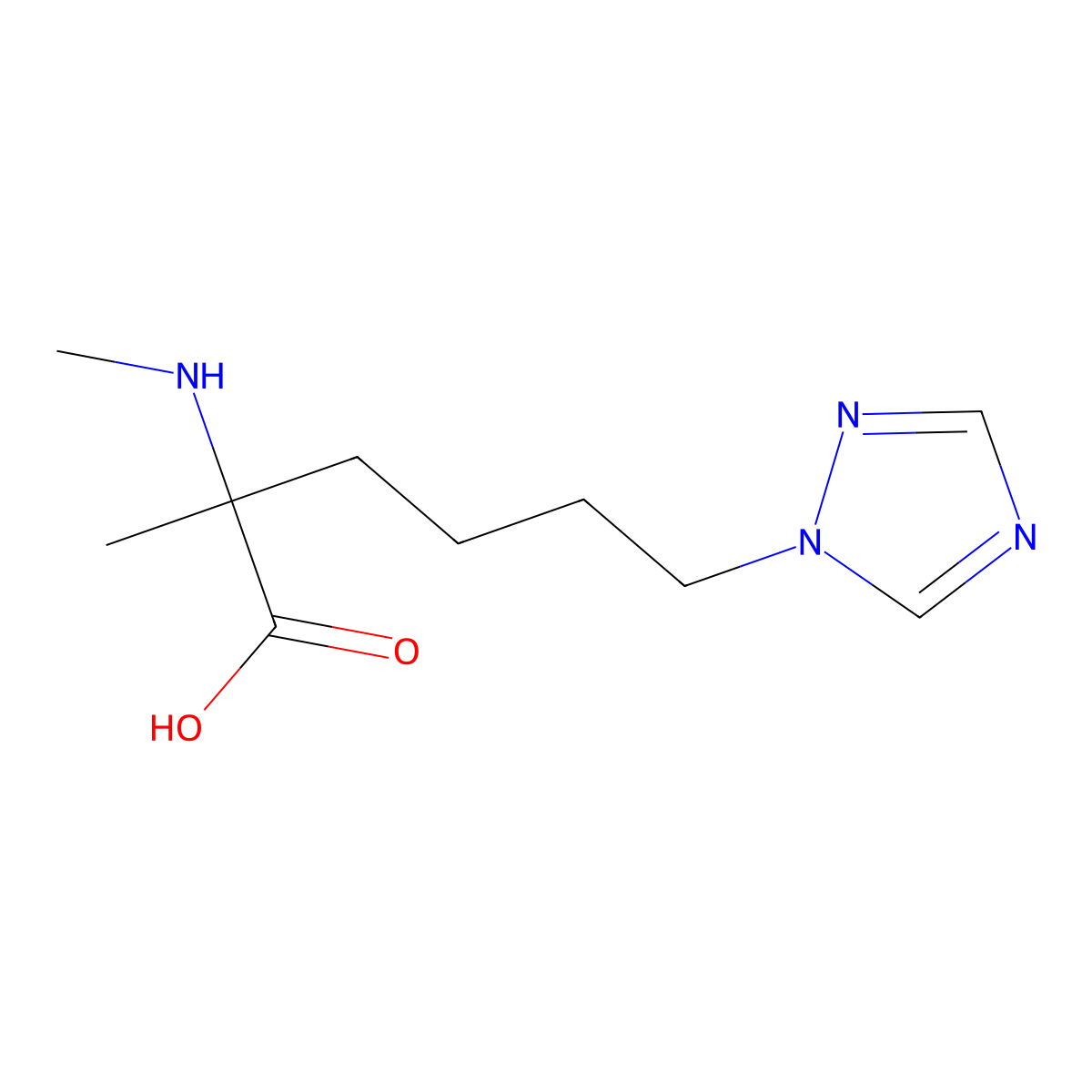 2-Methyl-2-(methylamino)-6-(1h-1,2,4-triazol-1-yl)hexanoic acid molecular structure, CAS 1248373-17-2