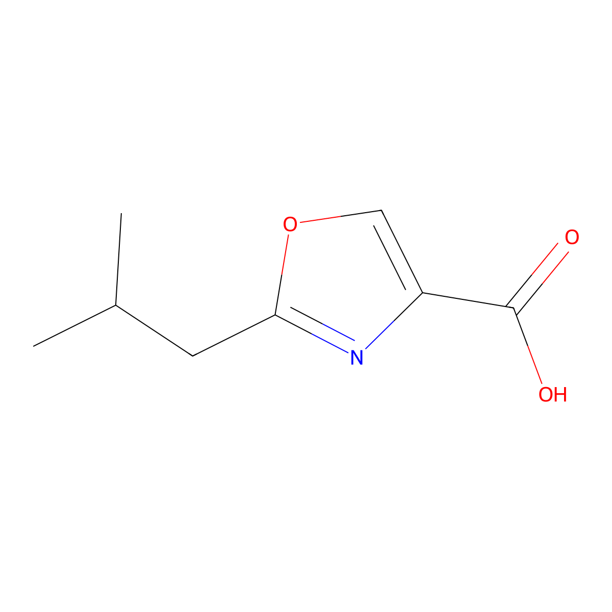 2-(2-Methylpropyl)-1,3-oxazole-4-carboxylic acid molecular structure, CAS 1248373-18-3