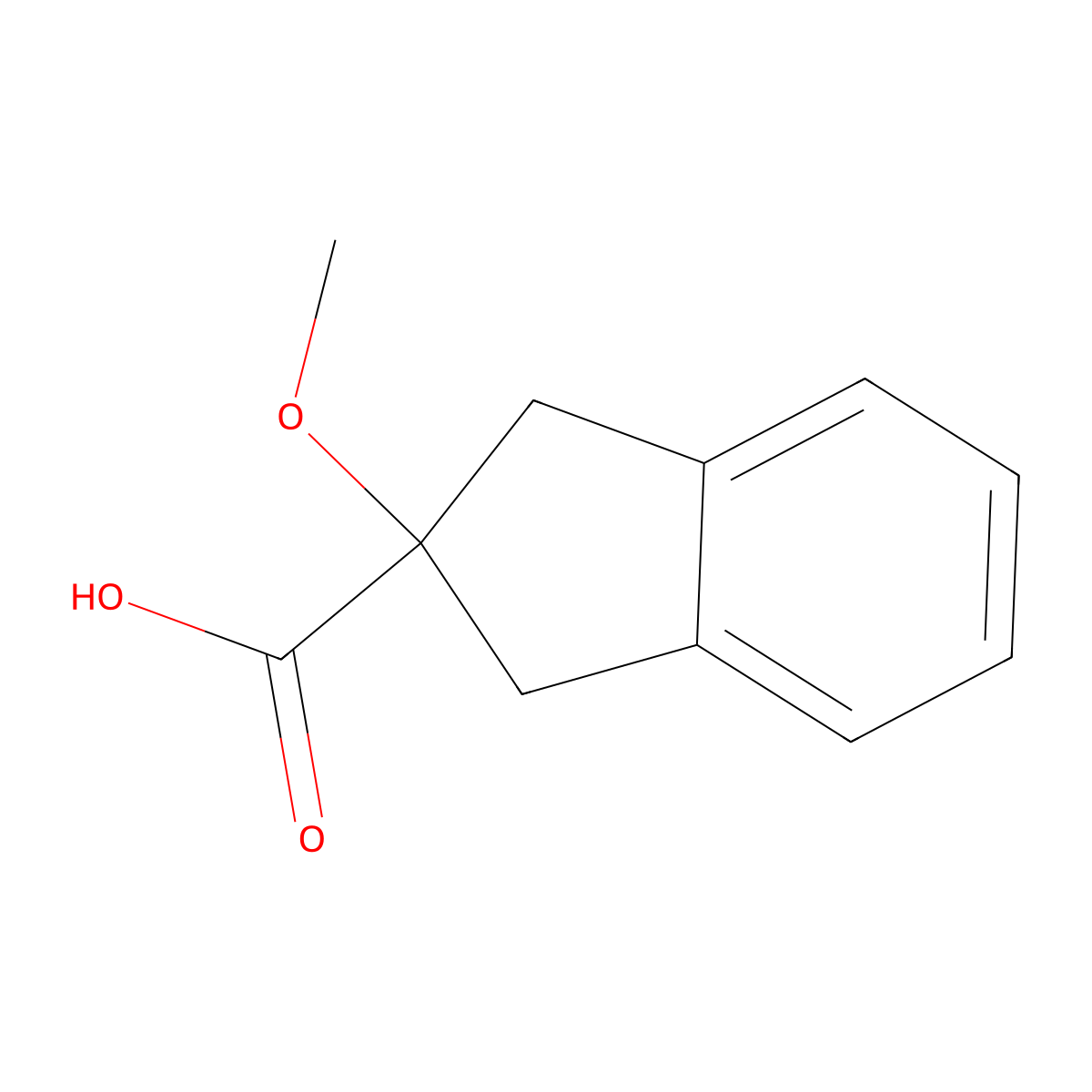 2-methoxy-2,3-dihydro-1H-indene-2-carboxylic acid molecular structure, CAS 1248377-65-2