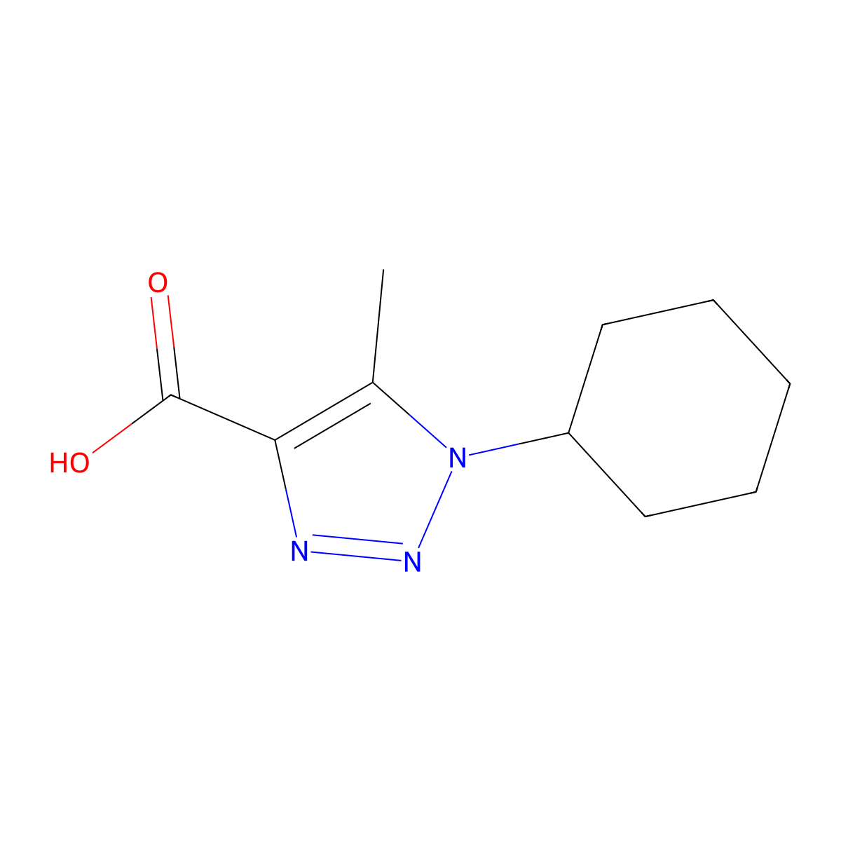 1-cyclohexyl-5-methyl-1H-1,2,3-triazole-4-carboxylic acid molecular structure, CAS 1248377-85-6