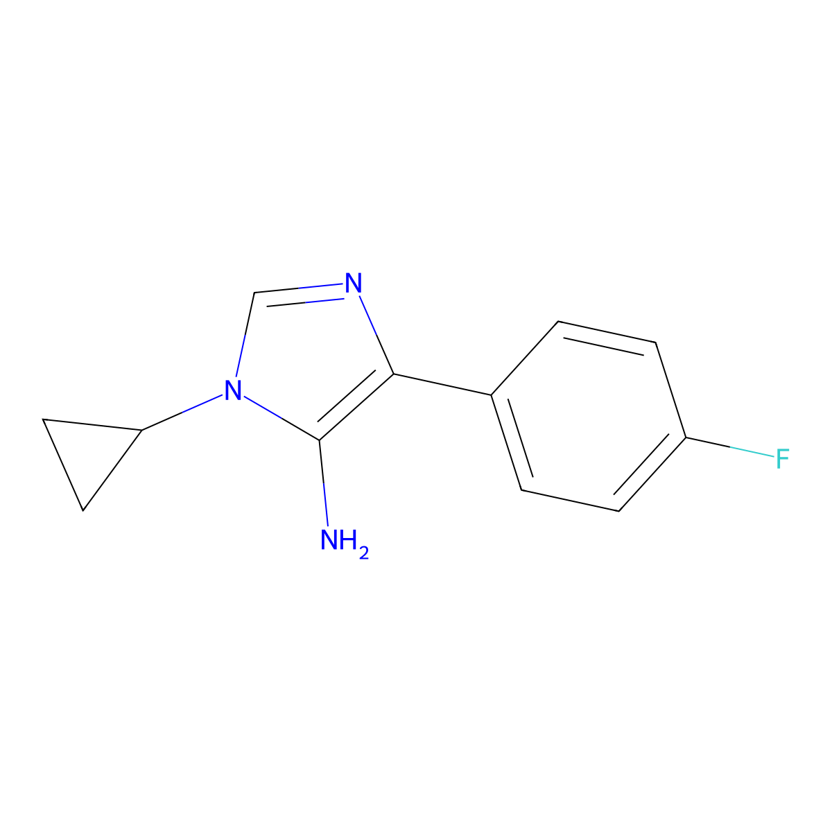 1-Cyclopropyl-4-(4-fluorophenyl)-1H-imidazol-5-amine molecular structure, CAS 1248378-10-0