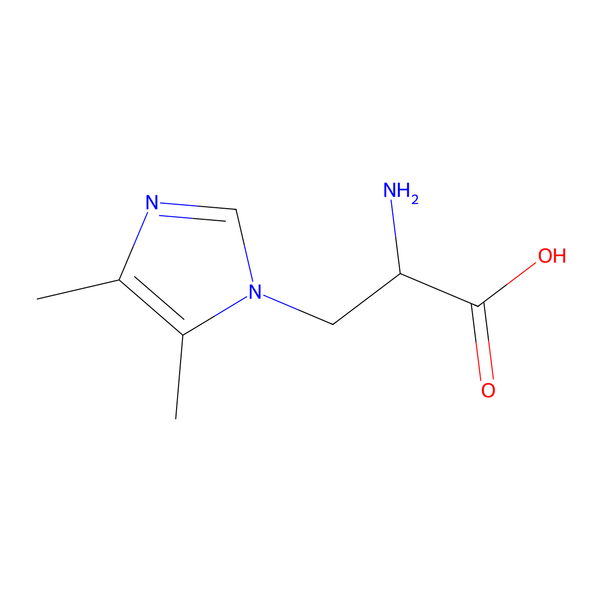 2-amino-3-(4,5-dimethyl-1H-imidazol-1-yl)propanoic acid molecular structure, CAS 1248378-70-2