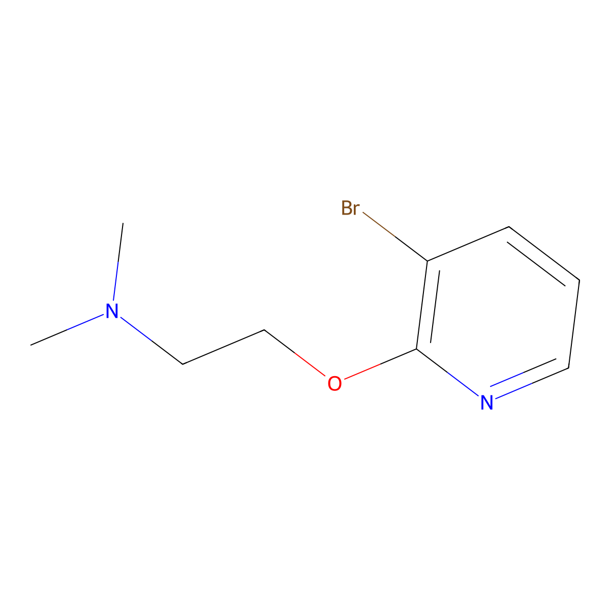 (2-((3-Bromopyridin-2-yl)oxy)ethyl)dimethylamine molecular structure, CAS 1248379-36-3