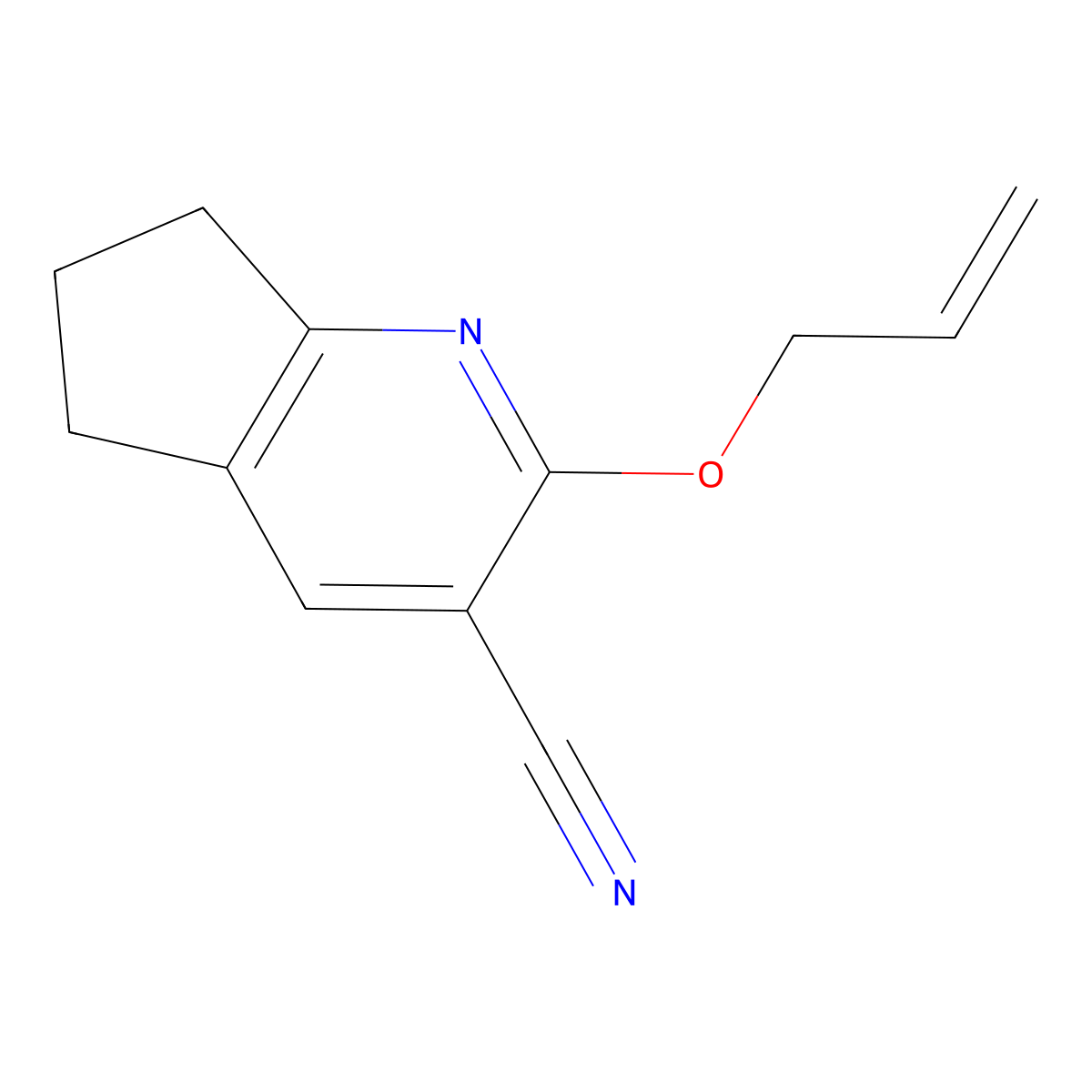 2-(prop-2-en-1-yloxy)-5H,6H,7H-cyclopenta[b]pyridine-3-carbonitrile molecular structure, CAS 1248379-64-7