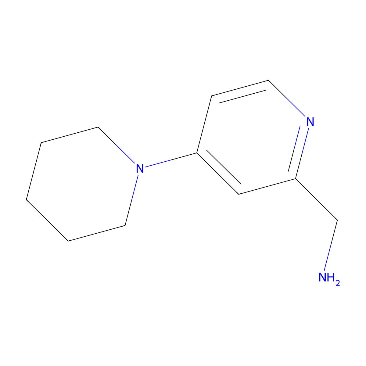 (4-(Piperidin-1-yl)pyridin-2-yl)methanamine molecular structure, CAS 1248379-93-2