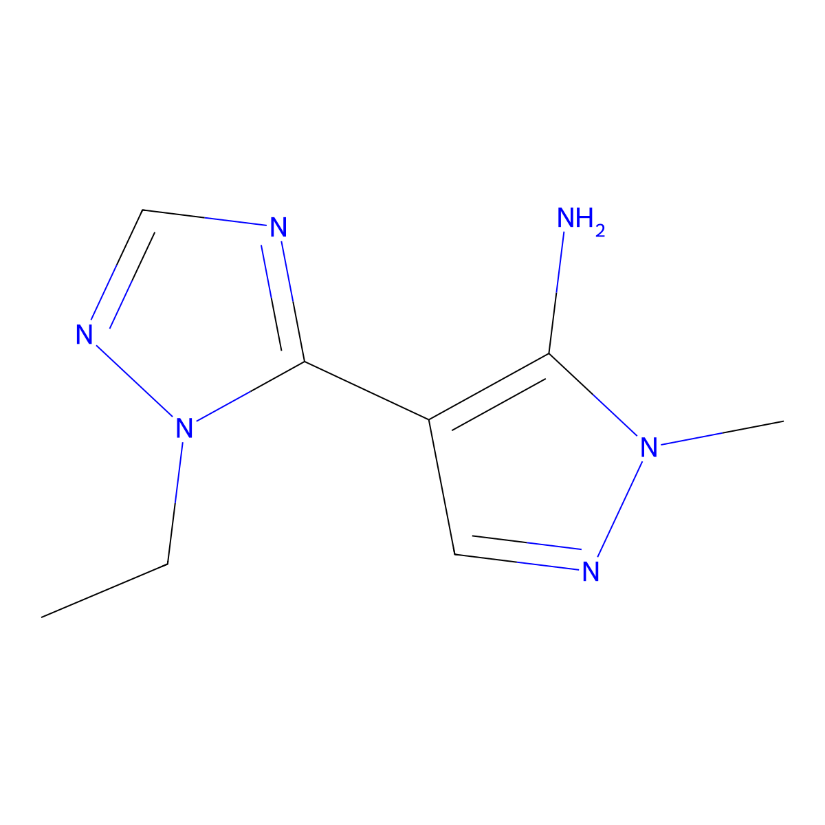 4-(1-Ethyl-1h-1,2,4-triazol-5-yl)-1-methyl-1h-pyrazol-5-amine molecular structure, CAS 1248384-83-9