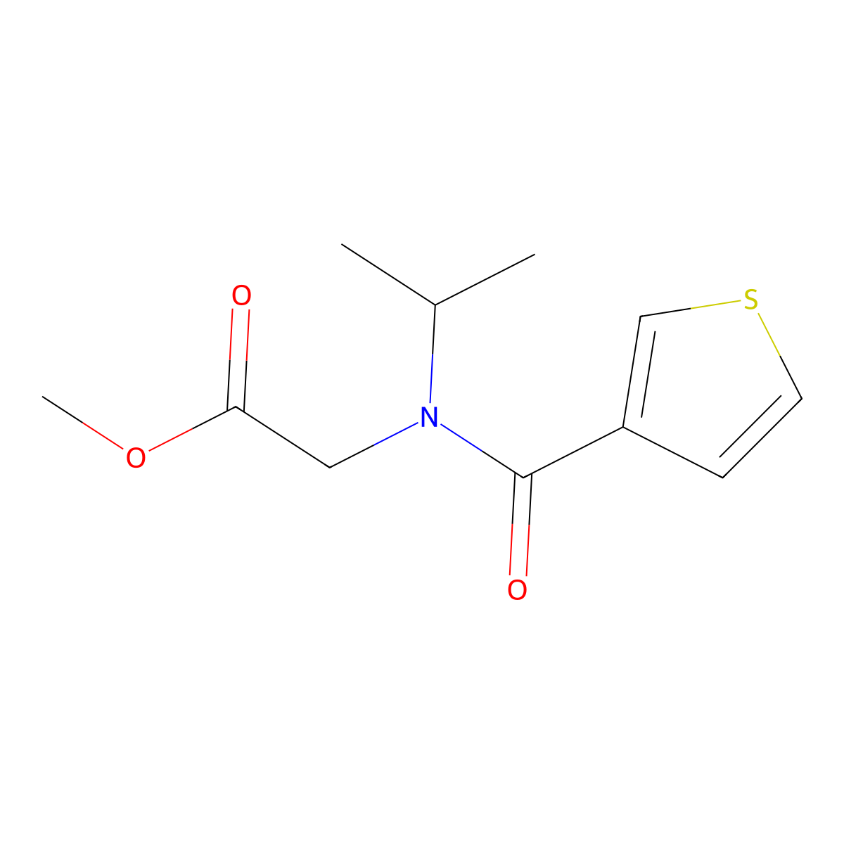 methyl N-(propan-2-yl)-N-(thiophene-3-carbonyl)glycinate molecular structure, CAS 1248386-05-1