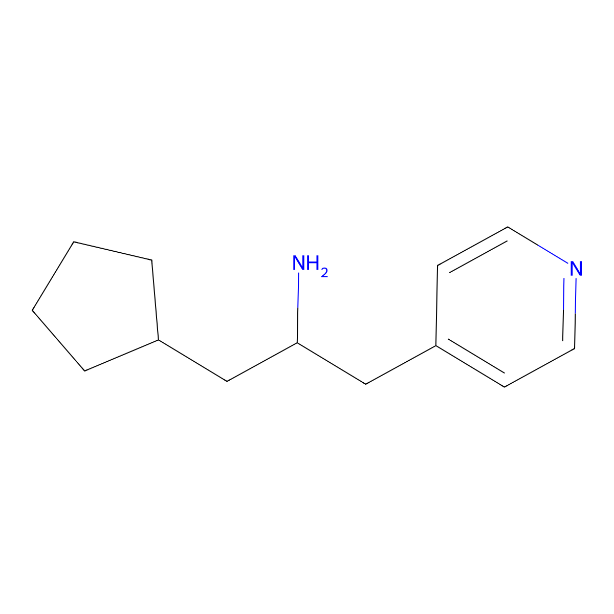 1-Cyclopentyl-3-(pyridin-4-yl)propan-2-amine molecular structure, CAS 1248386-43-7