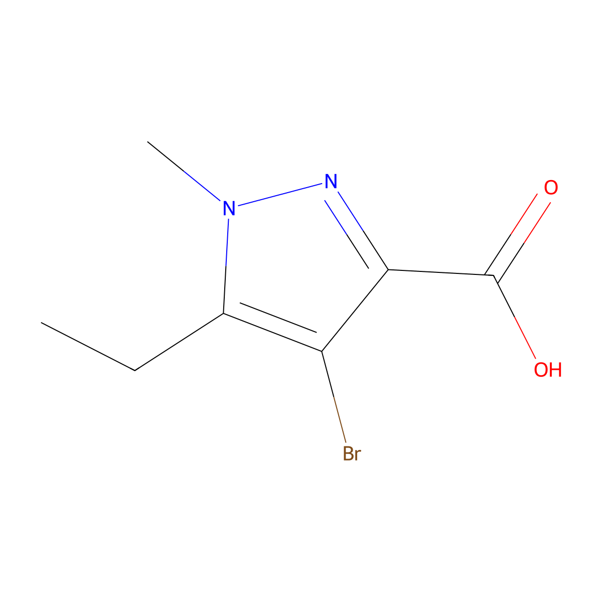 4-bromo-5-ethyl-1-methyl-1H-pyrazole-3-carboxylic acid molecular structure, CAS 1248387-82-7