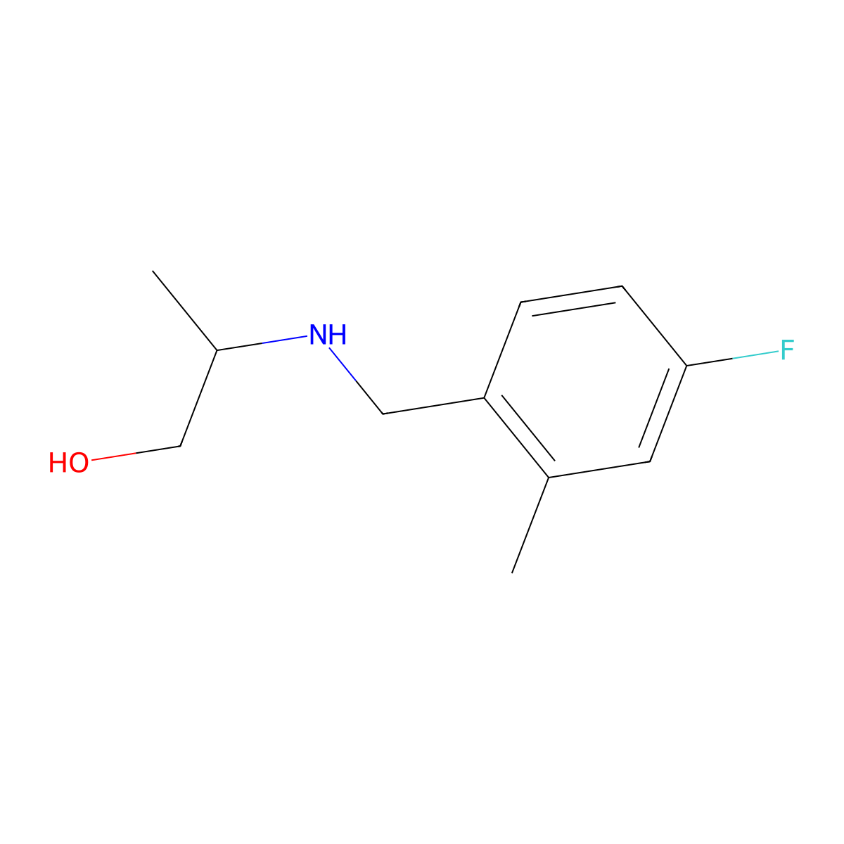 2-{[(4-Fluoro-2-methylphenyl)methyl]amino}propan-1-ol molecular structure, CAS 1248387-92-9