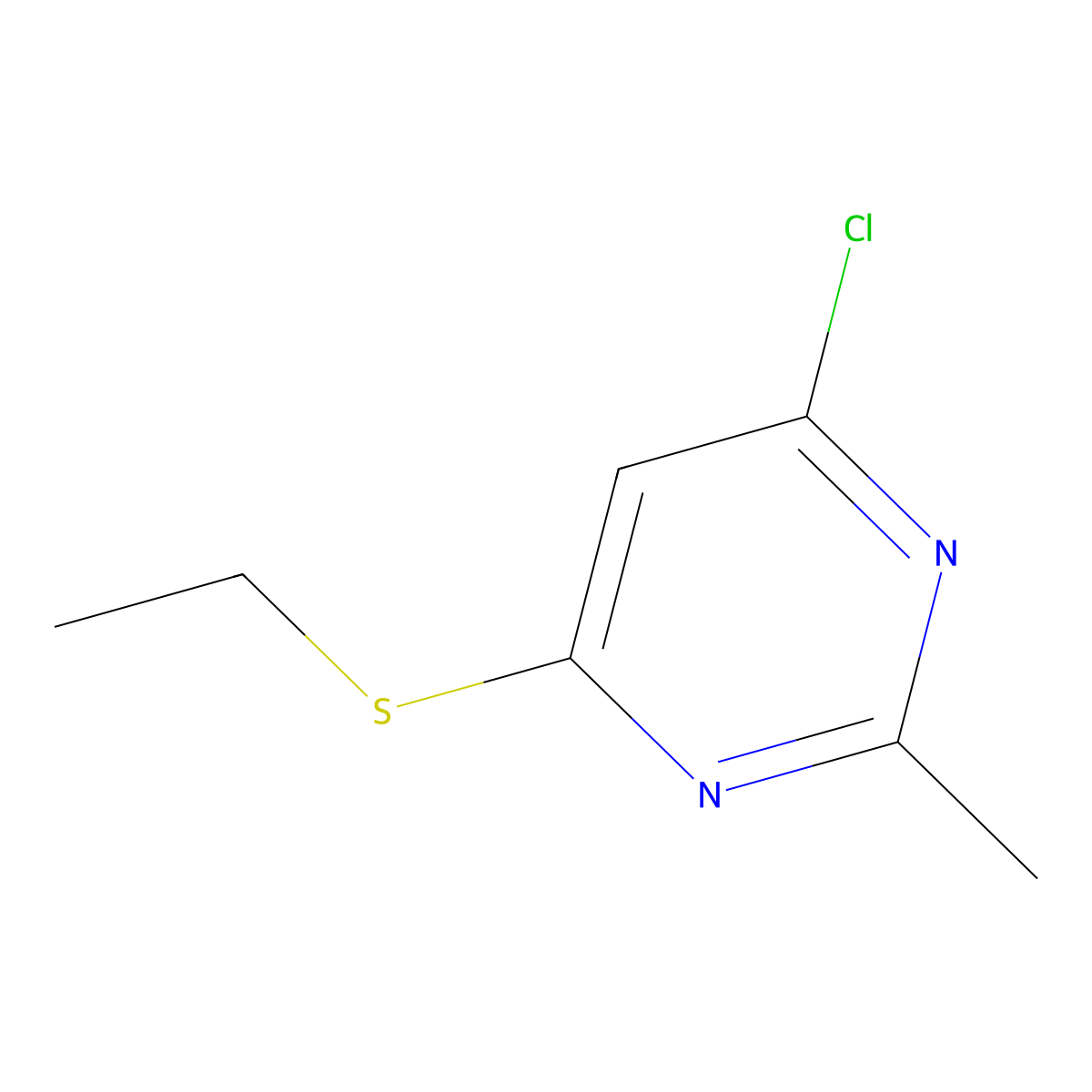 4-Chloro-6-(ethylsulfanyl)-2-methylpyrimidine molecular structure, CAS 1248388-61-5