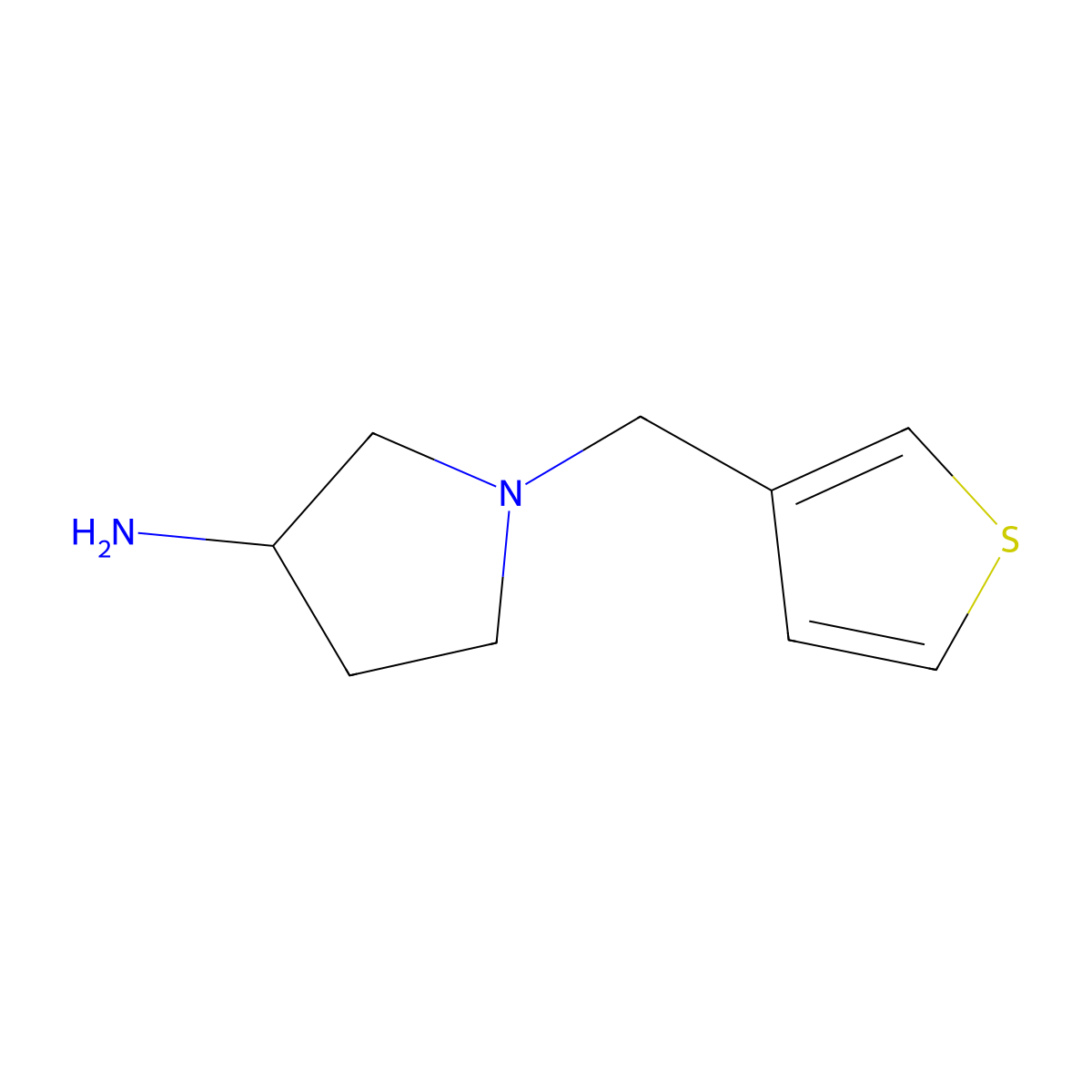 1-[(Thiophen-3-yl)methyl]pyrrolidin-3-amine molecular structure, CAS 1248389-97-0