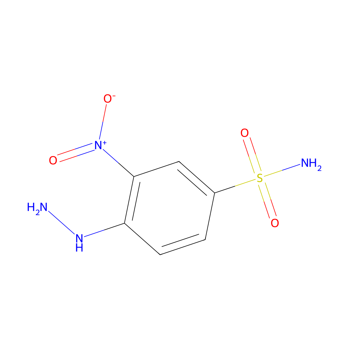 4-Hydrazinyl-3-nitrobenzene-1-sulfonamide molecular structure, CAS 124839-32-3