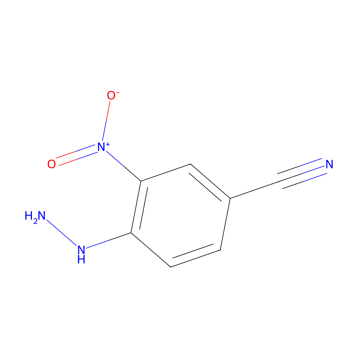 4-Hydrazinyl-3-nitrobenzonitrile molecular structure, CAS 124839-61-8