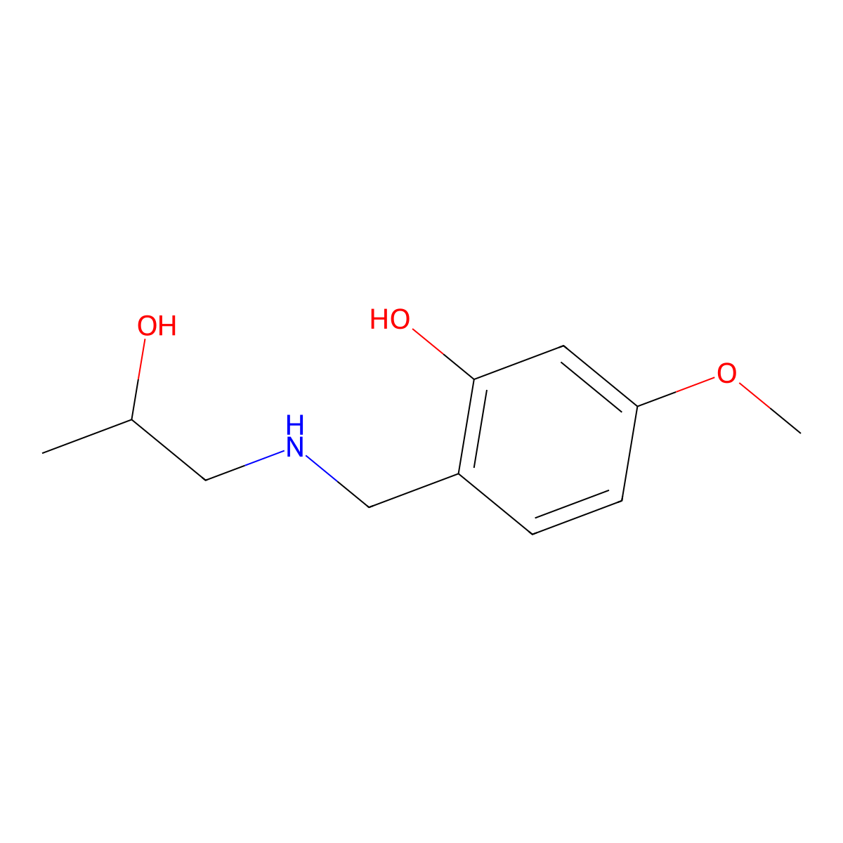 2-{[(2-Hydroxypropyl)amino]methyl}-5-methoxyphenol molecular structure, CAS 1248398-28-8