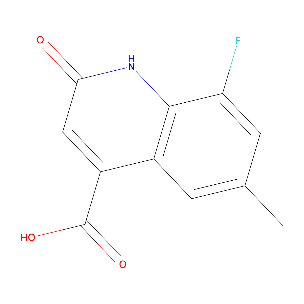 8-Fluoro-2-hydroxy-6-methylquinoline-4-carboxylic acid molecular structure, CAS 1248399-26-9