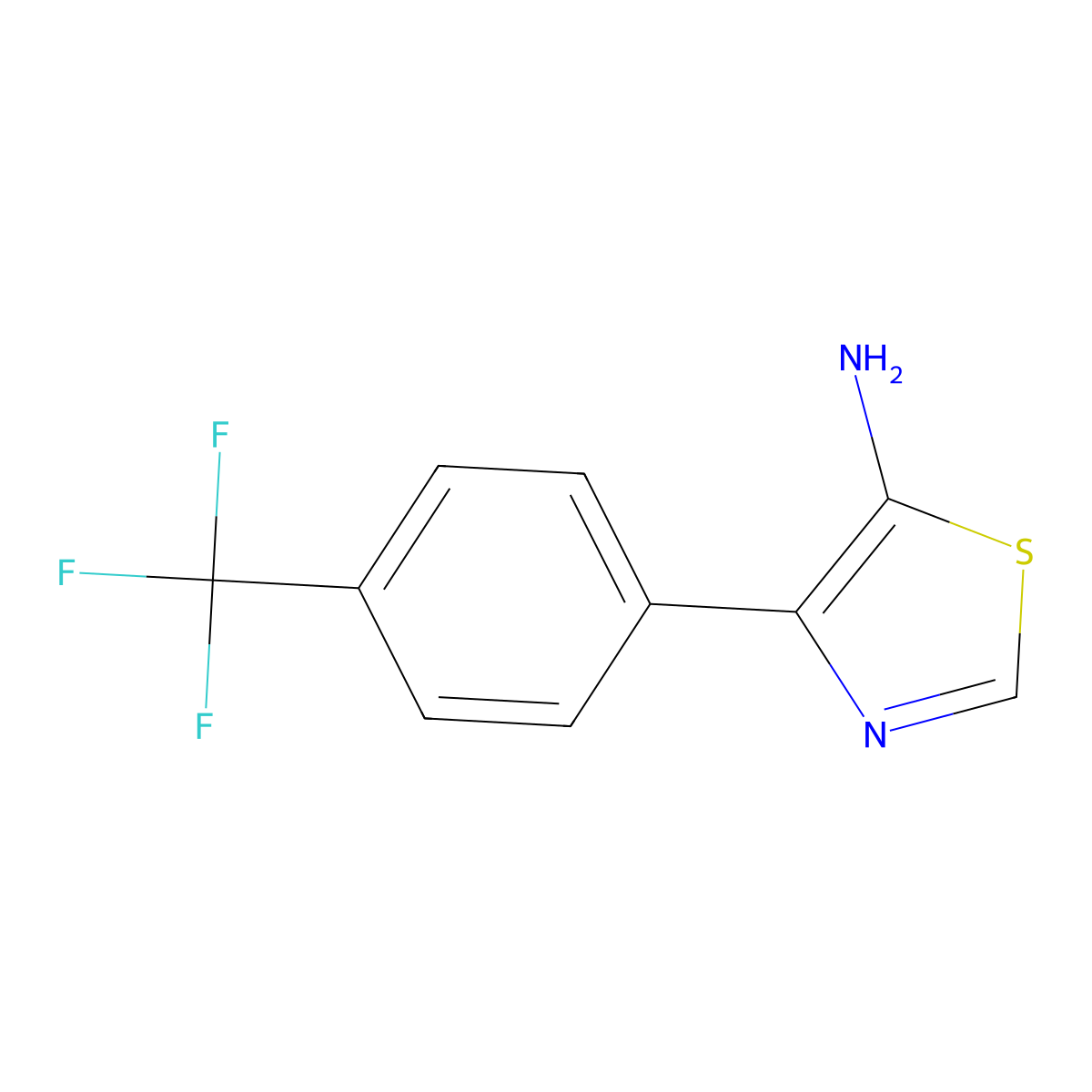 5-Amino-4-(4-trifluoromethylphenyl)thiazole molecular structure, CAS 1248399-29-2