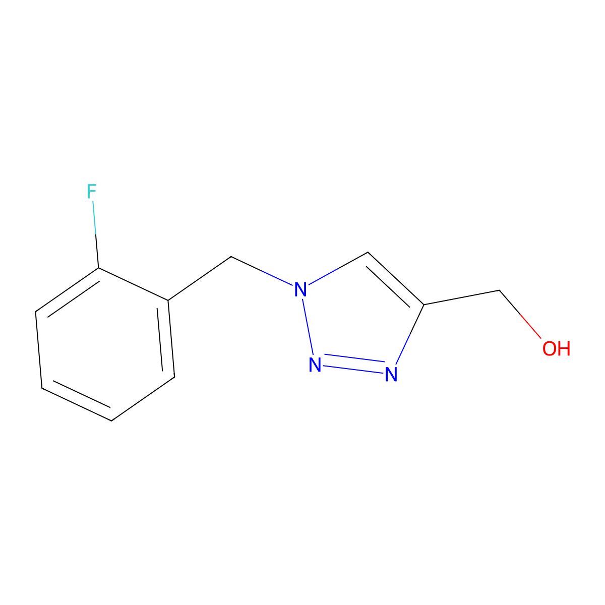 (1-(2-fluorobenzyl)-1H-1,2,3-triazol-4-yl)methanol molecular structure, CAS 1248399-78-1