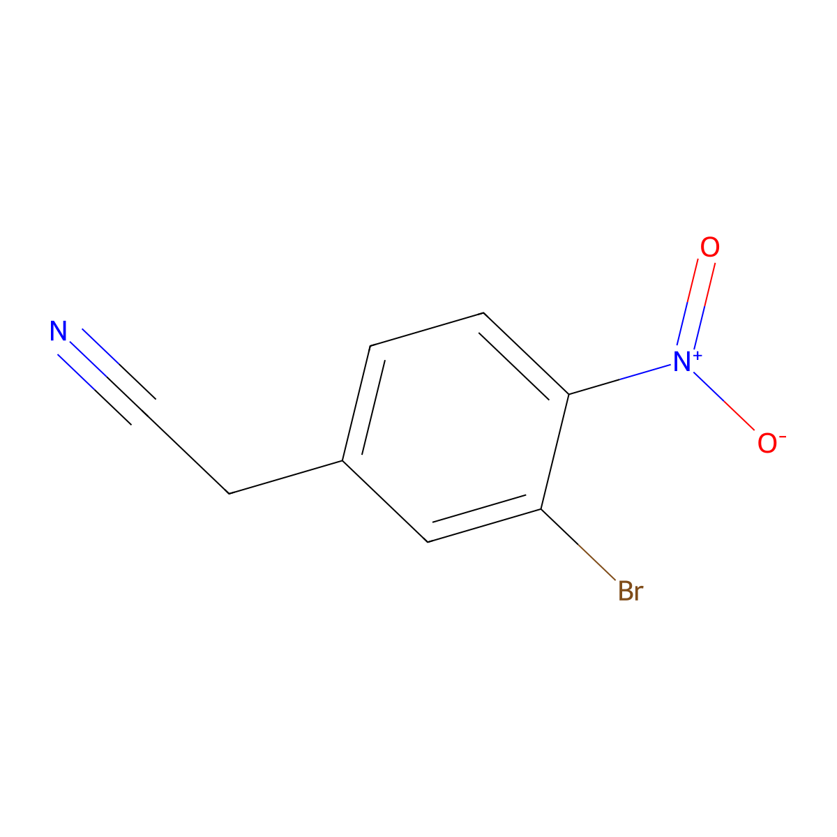 2-(3-Bromo-4-nitrophenyl)acetonitrile molecular structure, CAS 124840-60-4