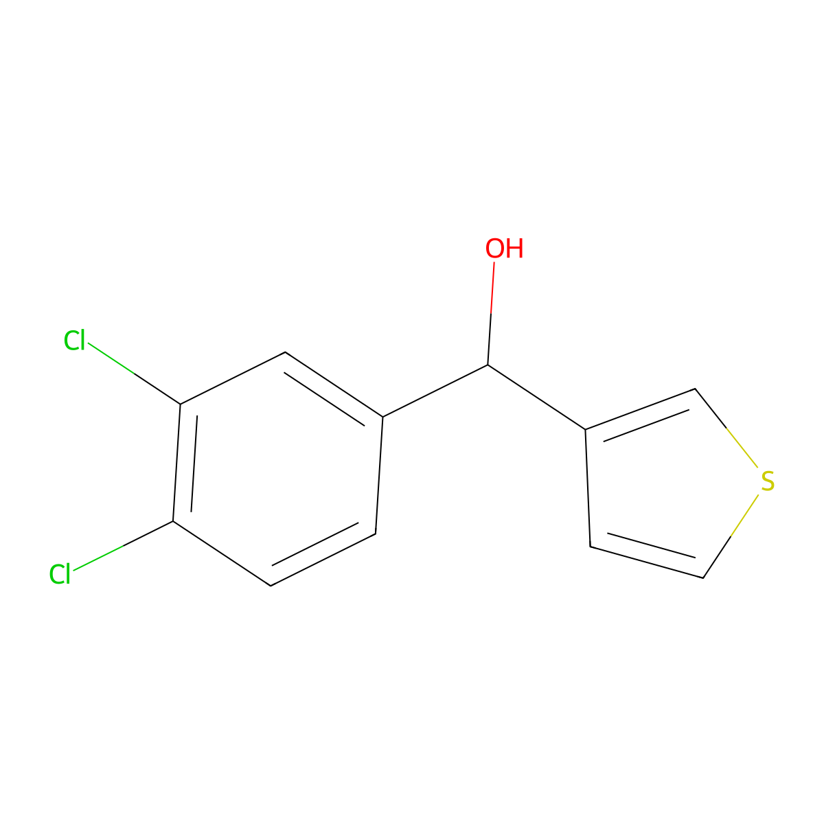 (3,4-Dichlorophenyl)(thiophen-3-yl)methanol molecular structure, CAS 1248403-10-2