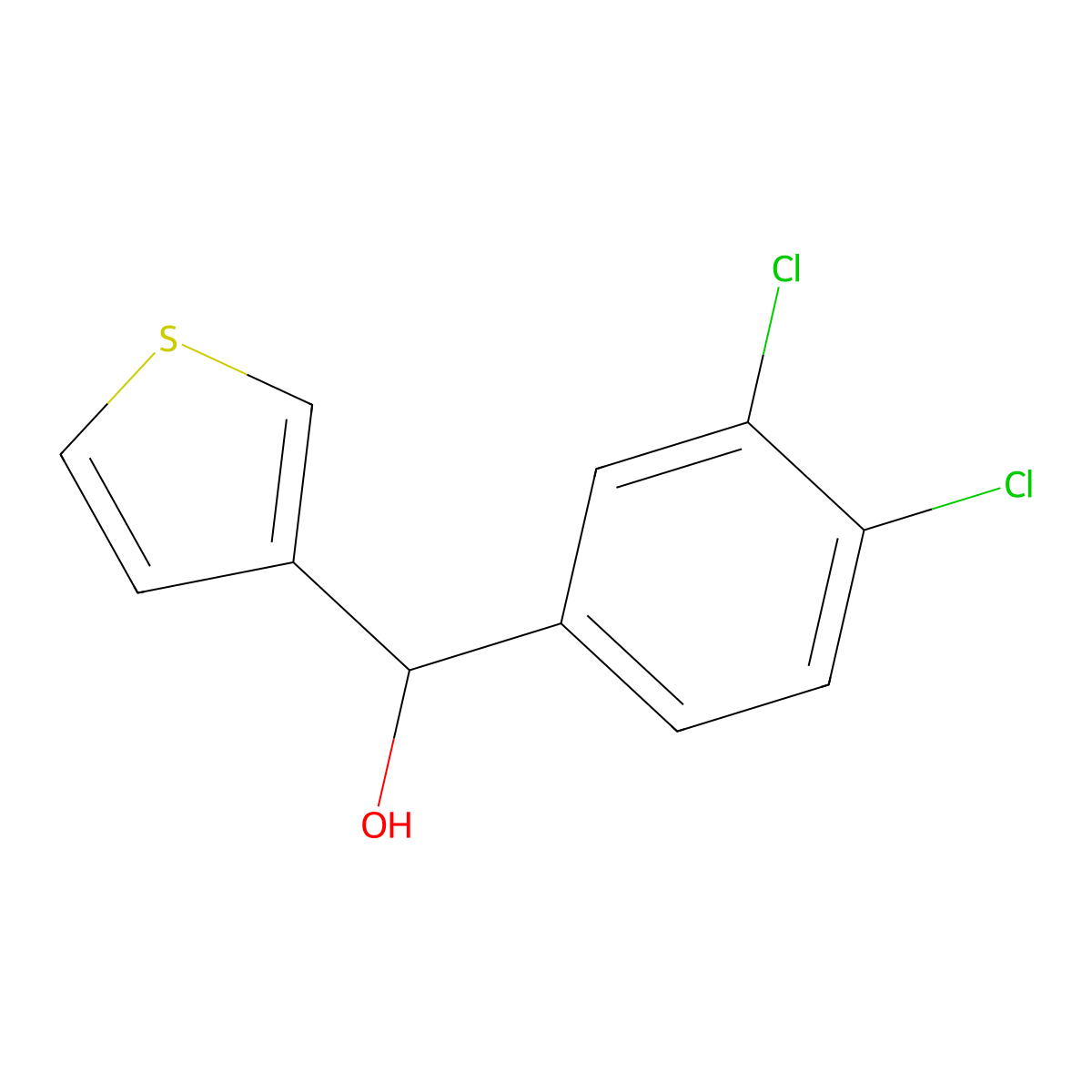 (3,4-Dichlorophenyl)(thiophen-3-yl)methanol molecular structure, CAS 1248403-10-2