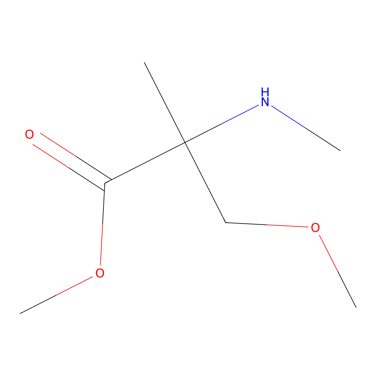 Methyl 3-methoxy-2-methyl-2-(methylamino)propanoate molecular structure, CAS 1248403-56-6