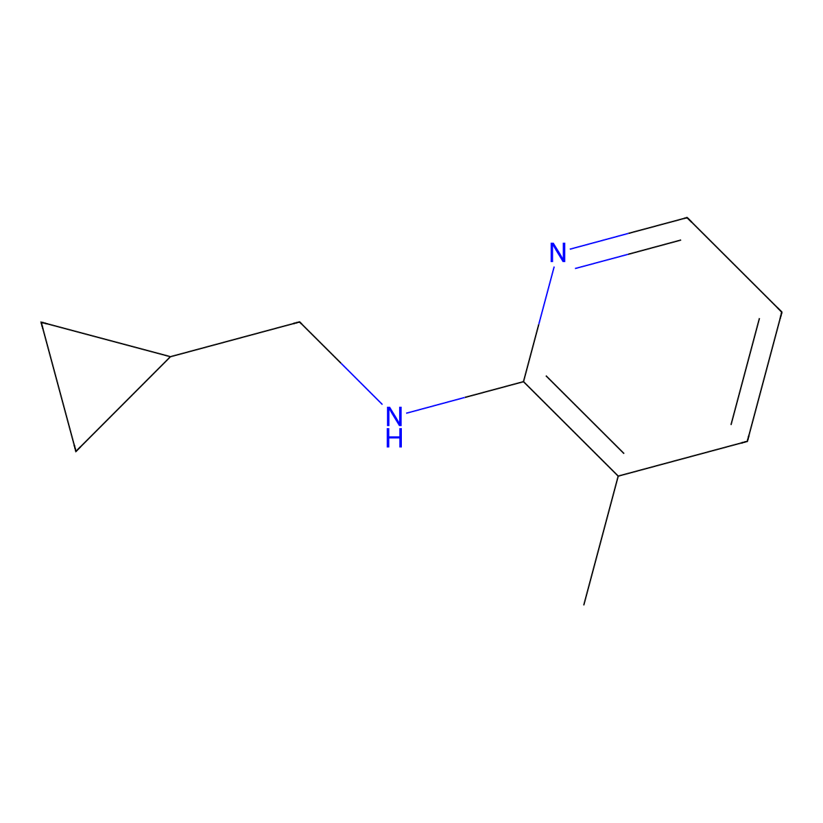 N-(cyclopropylmethyl)-3-methylpyridin-2-amine molecular structure, CAS 1248404-59-2