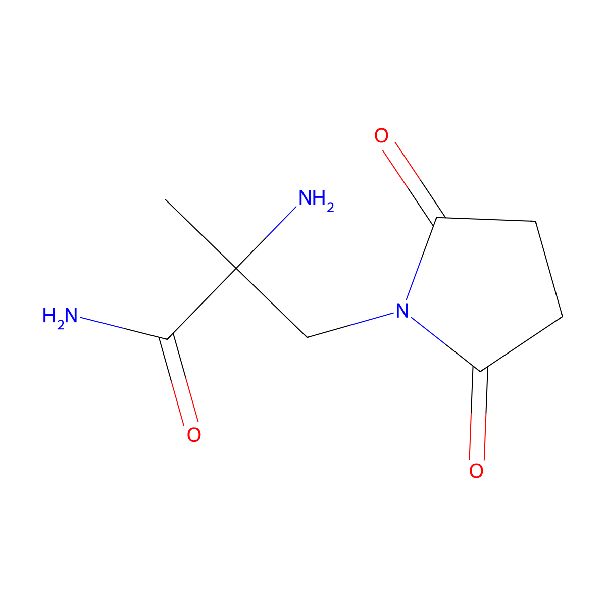 2-Amino-3-(2,5-dioxopyrrolidin-1-yl)-2-methylpropanamide molecular structure, CAS 1248404-99-0