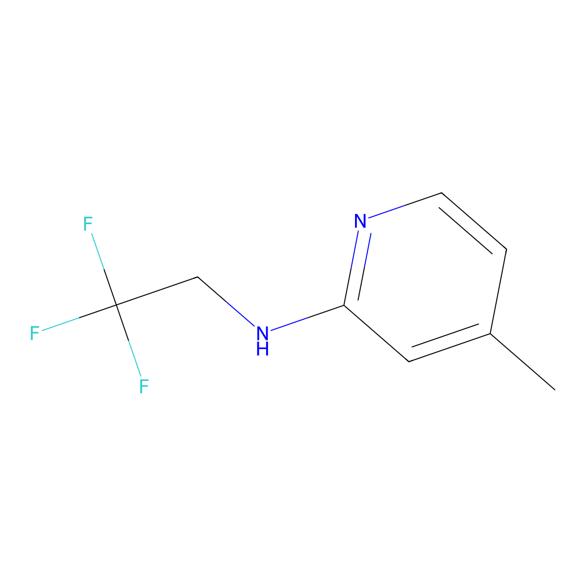 4-methyl-N-(2,2,2-trifluoroethyl)pyridin-2-amine molecular structure, CAS 1248406-26-9