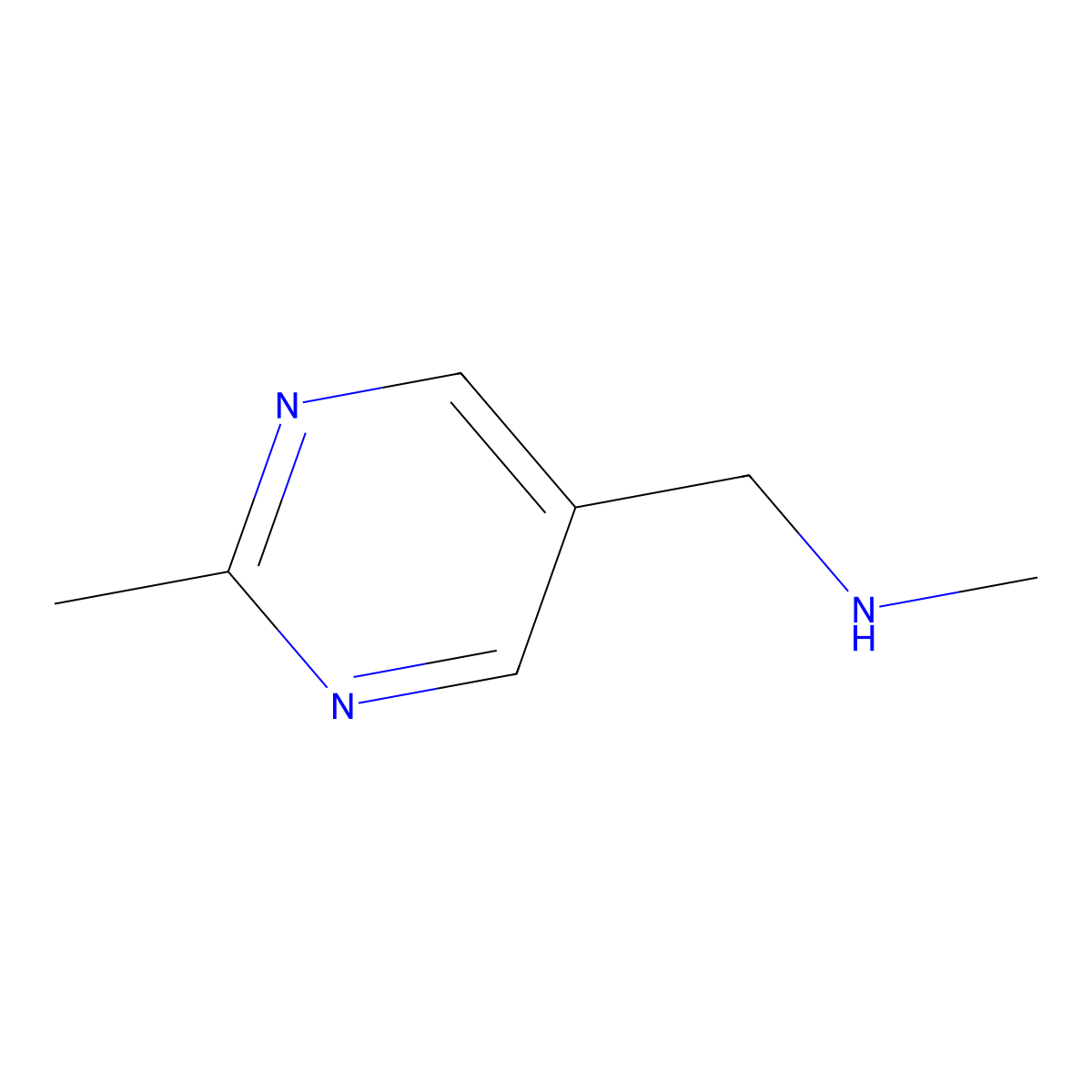 N-Methyl-1-(2-methylpyrimidin-5-yl)methanamine molecular structure, CAS 1248406-79-2