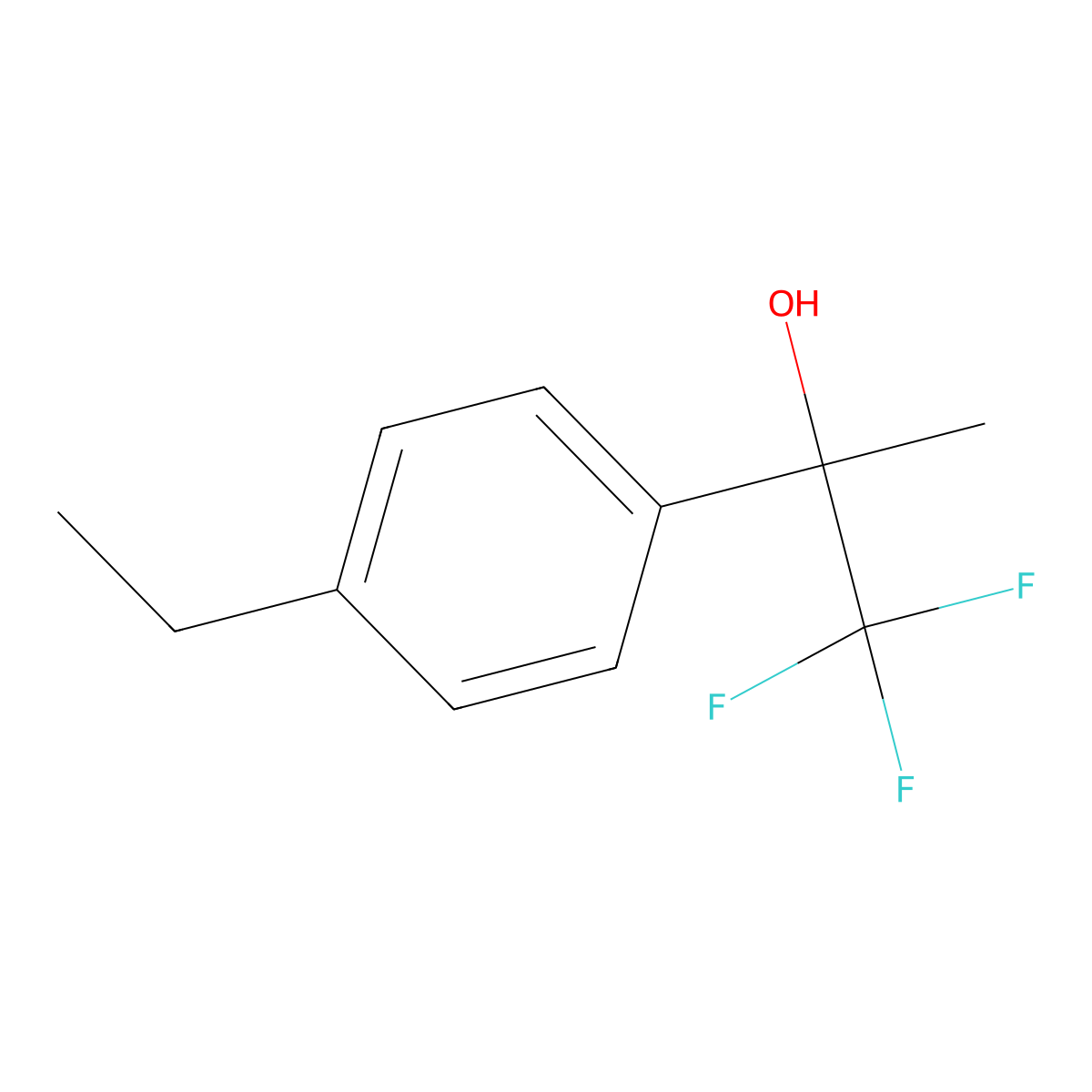 2-(4-Ethylphenyl)-1,1,1-trifluoropropan-2-ol molecular structure, CAS 1248407-37-5