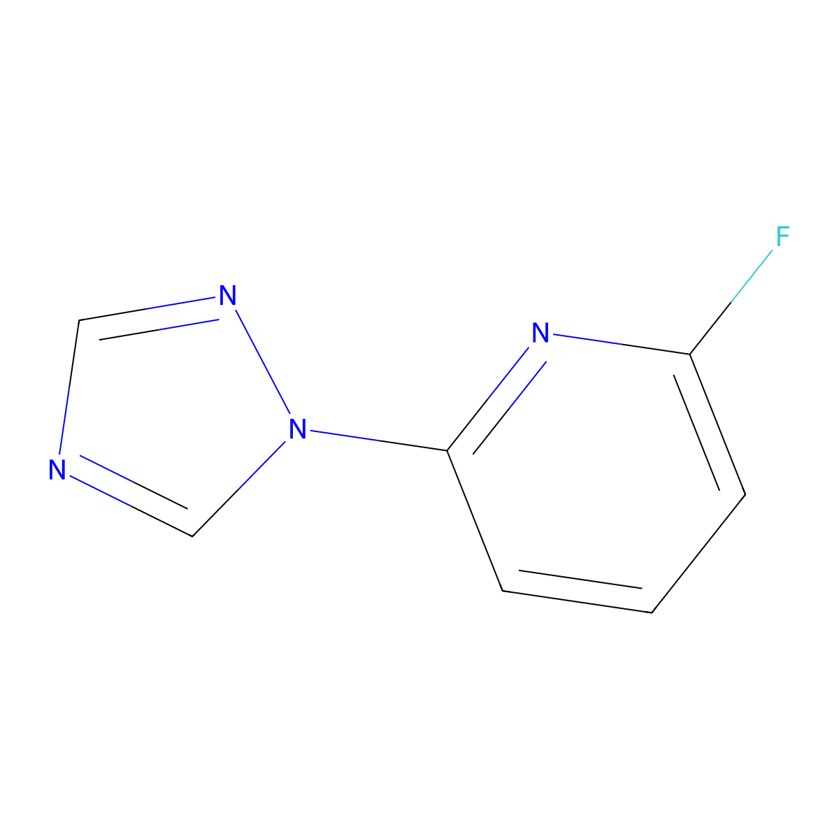 2-fluoro-6-(1H-1,2,4-triazol-1-yl)pyridine molecular structure, CAS 1248407-47-7