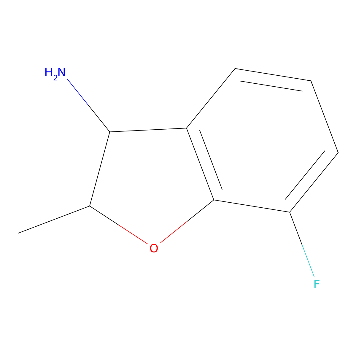 7-Fluoro-2-methyl-2,3-dihydro-1-benzofuran-3-amine molecular structure, CAS 1248408-36-7