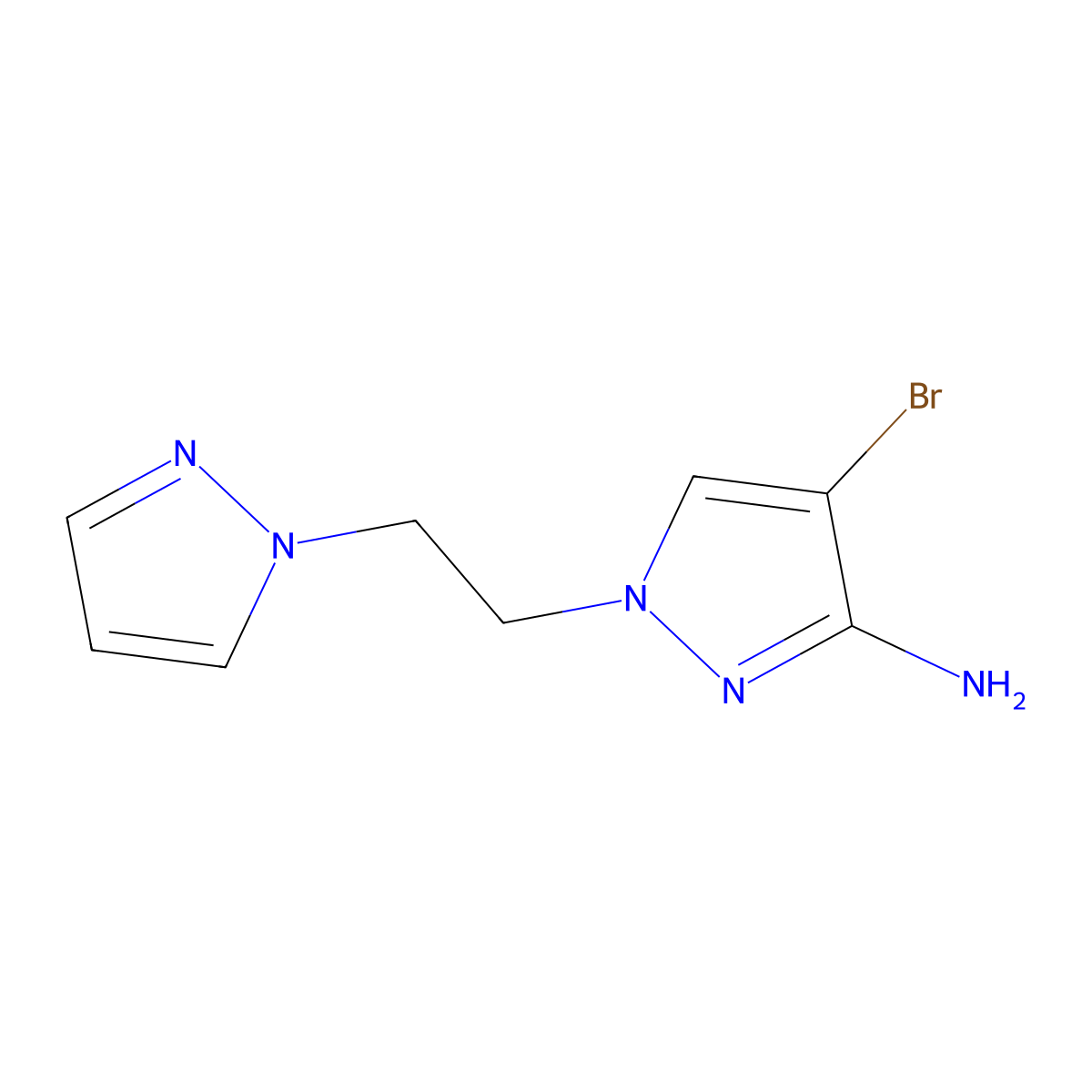 4-Bromo-1-[2-(1H-pyrazol-1-YL)ethyl]-1H-pyrazol-3-amine molecular structure, CAS 1248408-87-8