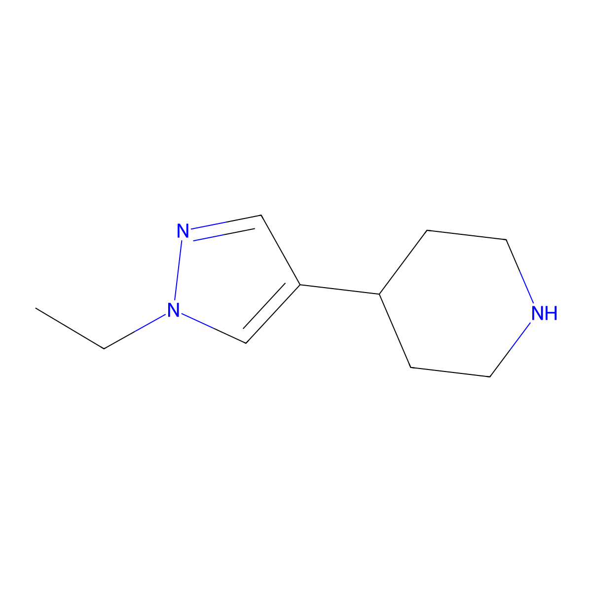 4-(1-ethyl-1H-pyrazol-4-yl)piperidine molecular structure, CAS 1248409-98-4