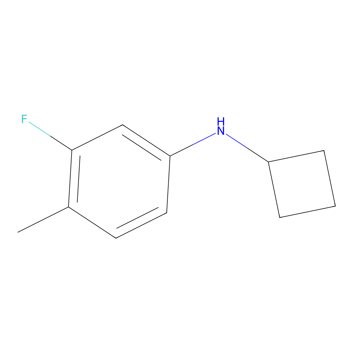 N-cyclobutyl-3-fluoro-4-methylaniline molecular structure, CAS 1248411-33-7
