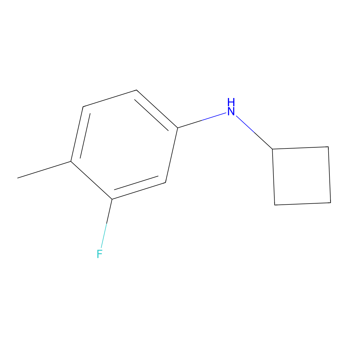 N-cyclobutyl-3-fluoro-4-methylaniline molecular structure, CAS 1248411-33-7