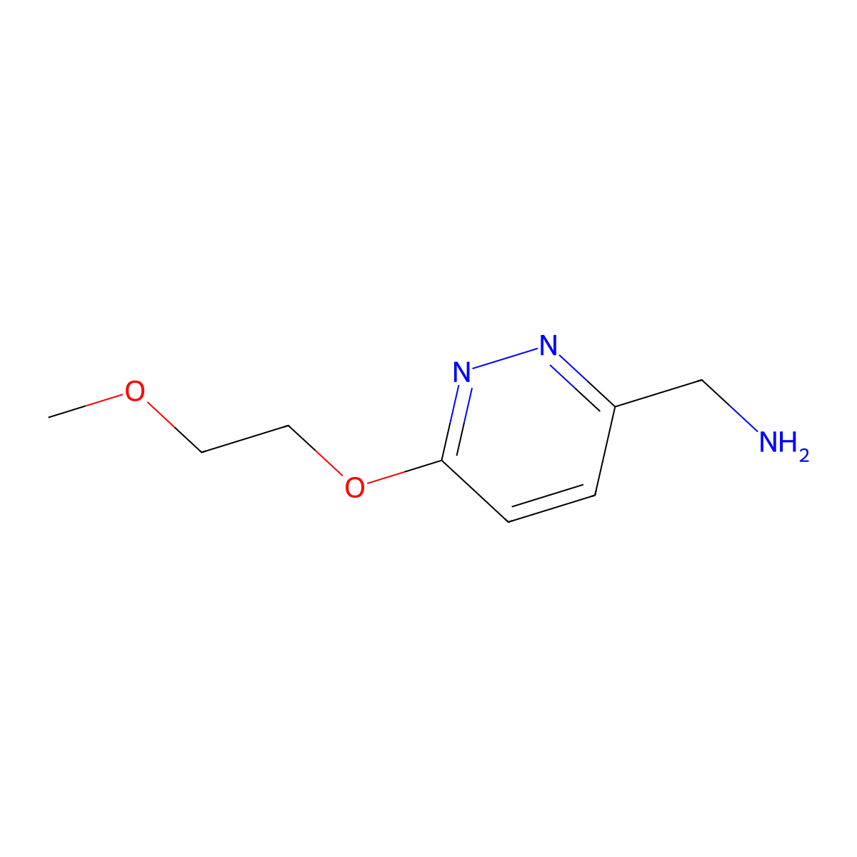 (6-(2-Methoxyethoxy)pyridazin-3-yl)methanamine molecular structure, CAS 1248414-80-3