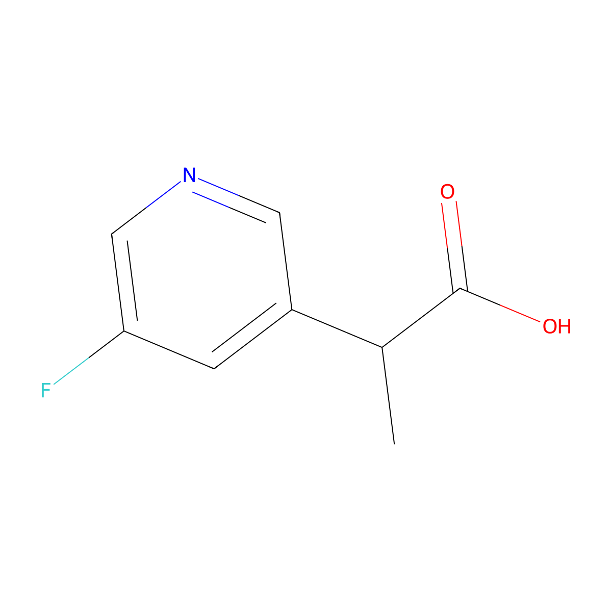 2-(5-Fluoropyridin-3-yl)propanoic acid molecular structure, CAS 1248414-85-8