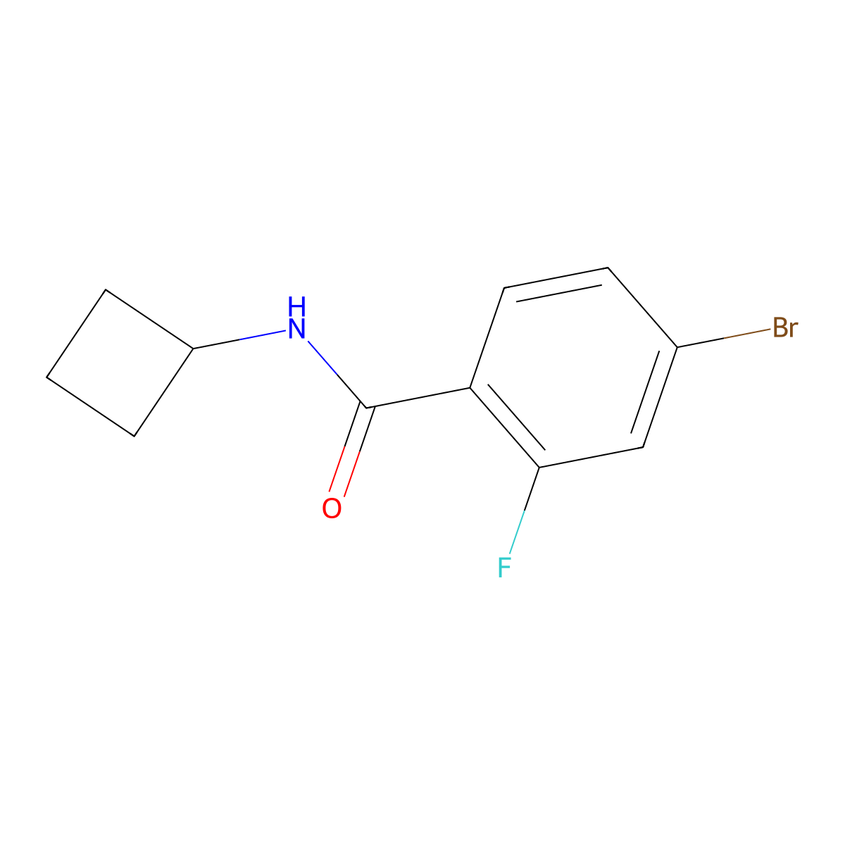 4-bromo-N-cyclobutyl-2-fluorobenzamide molecular structure, CAS 1248415-37-3