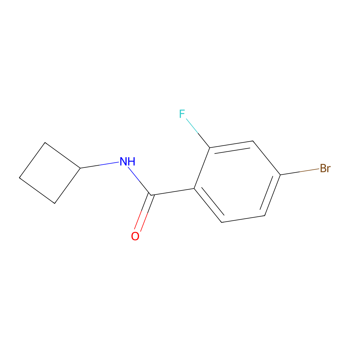 4-bromo-N-cyclobutyl-2-fluorobenzamide molecular structure, CAS 1248415-37-3