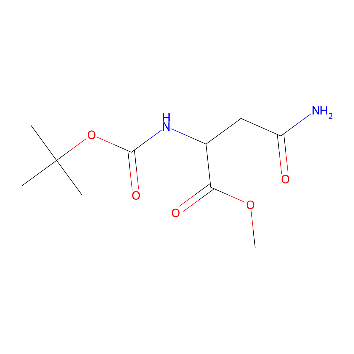 (S)-Methyl 4-amino-2-((tert-butoxycarbonyl)amino)-4-oxobutanoate molecular structure, CAS 124842-28-0